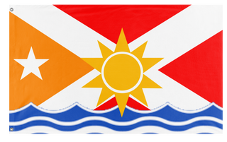 A mockup of the custom flag 'Florida flag Redesign' on a white background