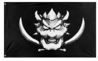 A mockup of the custom flag 'flag' on a white background