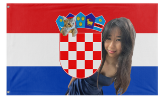 A mockup of the custom flag 'Flag' on a white background