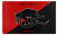 A mockup of the custom flag 'Sabot Cat flag' on a white background