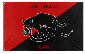 A mockup of the custom flag 'Sabot Cat flag' on a white background