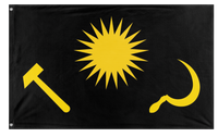 A mockup of the custom flag 'Ala Hefida/Xebatina flag' on a white background