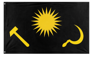 A mockup of the custom flag 'Ala Hefida/Xebatina flag' on a white background