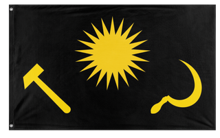 A mockup of the custom flag 'Ala Hefida/Xebatina flag' on a white background