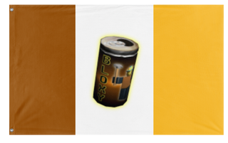 A mockup of the custom flag 'Bloxyland flag' on a white background