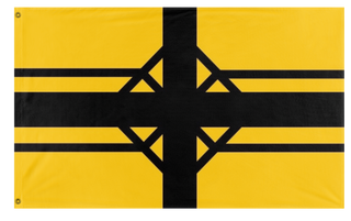A mockup of the custom flag 'Scranton Redesign flag' on a white background