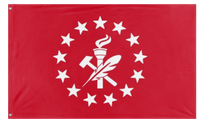 A mockup of the custom flag 'APLA Jacobins flag' on a white background