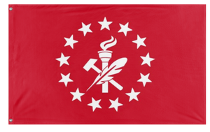 A mockup of the custom flag 'APLA Jacobins flag' on a white background
