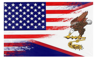 A mockup of the custom flag 'America  flag' on a white background