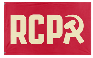 A mockup of the custom flag 'RCP Tan Flag' on a white background