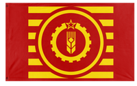 A mockup of the custom flag 'American Socialist States flag' on a white background