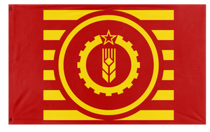 A mockup of the custom flag 'American Socialist States flag' on a white background