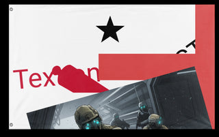 A mockup of the custom flag 'T flag' on a white background