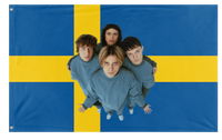 A mockup of the custom flag 'Katarsis - Sweden flag' on a white background
