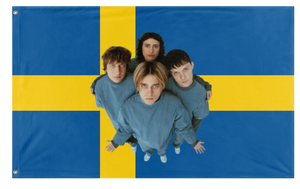 A mockup of the custom flag 'Katarsis - Sweden flag' on a white background