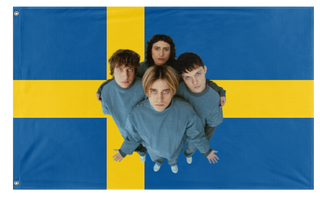A mockup of the custom flag 'Katarsis - Sweden flag' on a white background