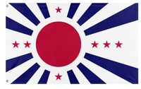 A mockup of the custom flag 'Japanese West Coast flag' on a white background