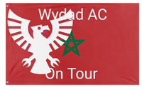 A mockup of the custom flag 'wydad flag' on a white background