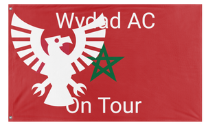 A mockup of the custom flag 'wydad flag' on a white background