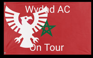 A mockup of the custom flag 'wydad flag' on a white background