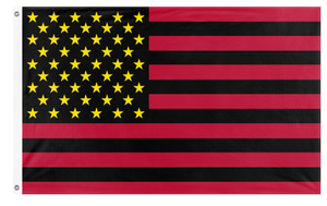A mockup of the custom flag 'The United Enneaic Saints Flag Of The United States Of America' on a white background