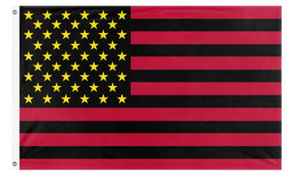 A mockup of the custom flag 'The United Enneaic Saints Flag Of The United States Of America' on a white background