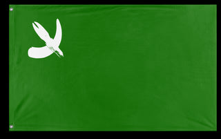A mockup of the custom flag 'Hoof and Horn flag' on a white background