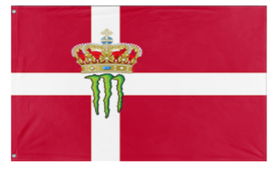 A mockup of the custom flag 'Monstermakr flag' on a white background
