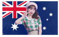 A mockup of the custom flag 'CHAEWON flag' on a white background