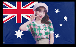 A mockup of the custom flag 'CHAEWON flag' on a white background