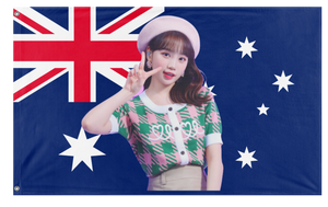 A mockup of the custom flag 'CHAEWON flag' on a white background