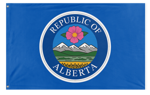 A mockup of the custom flag 'Alberta Republic  flag' on a white background