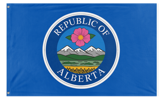 A mockup of the custom flag 'Alberta Republic  flag' on a white background