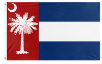 A mockup of the custom flag 'Carolina 3 flag' on a white background