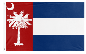 A mockup of the custom flag 'Carolina 3 flag' on a white background