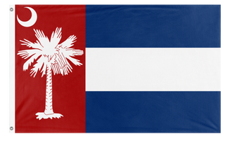 A mockup of the custom flag 'Carolina 3 flag' on a white background