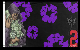 A mockup of the custom flag 'DP flag' on a white background