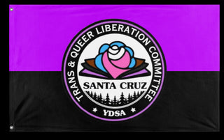 A mockup of the custom flag 'T&Q flag' on a white background