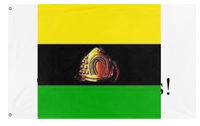 A mockup of the custom flag 'Asante flag' on a white background