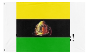 A mockup of the custom flag 'Asante flag' on a white background