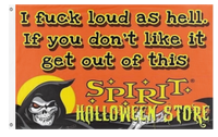 A mockup of the custom flag 'SpiritHalloween flag' on a white background