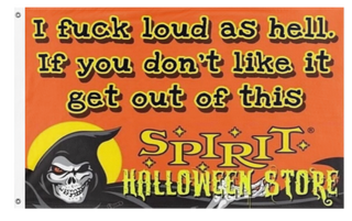 A mockup of the custom flag 'SpiritHalloween flag' on a white background