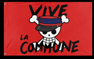A mockup of the custom flag 'Once Piece Commune flag' on a white background