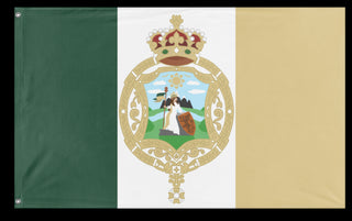 A mockup of the custom flag 'The Kingdom of Cosalia flag' on a white background