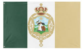 A mockup of the custom flag 'The Kingdom of Cosalia flag' on a white background