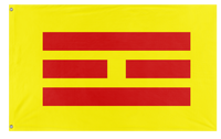 A mockup of the custom flag 'Empire of Vietnam flag' on a white background