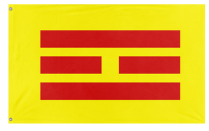 A mockup of the custom flag 'Empire of Vietnam flag' on a white background