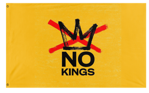 A mockup of the custom flag 'No Kings Flag' on a white background