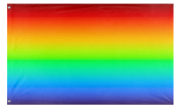 A mockup of the custom flag 'Continuous Spectrum flag' on a white background