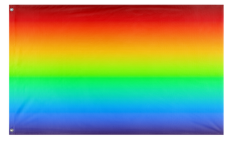 A mockup of the custom flag 'Continuous Spectrum flag' on a white background